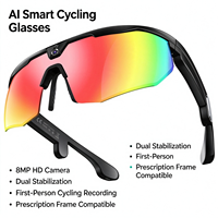 Lunettes Intelligentes IA W640 en Gros, Caméra 8MP, Photo 32MP, Vidéo 1080P, IP66, pour Cyclisme, Course, Ski, Traduction ENC