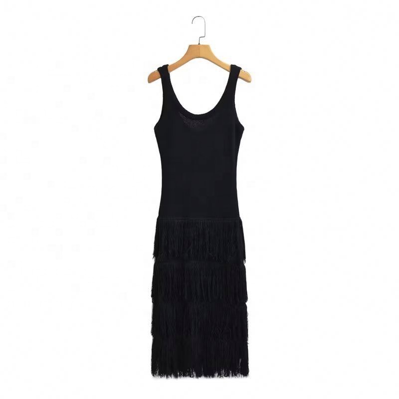 sachin and babi light blue dress Backless fringe midi dress | RC15012 main image 1
