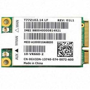 Carte adaptateur sans W pour DW 5620 DW5620 GOBI2000 UN2420 3G WWAN W carte sans W M / GPRS / UMTS / HSD(U)PA débloquée 7.2Mbp - Product Image 1
