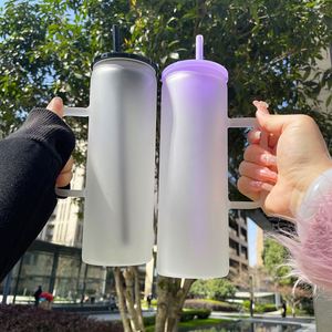 Tazas de Café de Vidrio Transparente Esmerilado de 20 oz con Asa, Personalizables con Logotipo, Aptas para Sublimación con Vinilo - Product Image 3