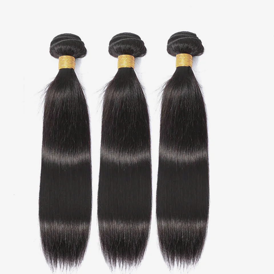 最高の横糸で100% 本物の厚いブラジルのレミーの人間の髪の毛の延長はストレートヘアを強調します