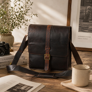Indian Manufactured Professional Leather Crossbody Bag with Multiple Organizer Compartments for Work Travel and Daily At Sale - Product Image 5