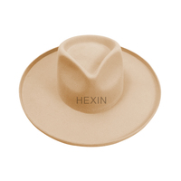 Vente en gros Chapeau Fedora Chapeau en laine à large bord avec large bord rigide Chapeau en feutre de laine australien 100% avec logo personnalisé