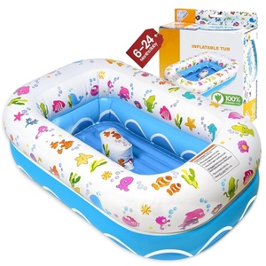 Baignoire gonflable pour bébé en PVC 50*25*19 CM, pliable, sûre, avec siège antidérapant en forme de selle, baignoire de voyage pour tout-petits - Product Image 1
