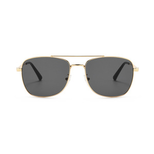 Nouvelles Lunettes de Soleil Carrées Rétro Haut de Gamme à Double Pont, Monture Métallique, Protection UV400, Design Amincissant, Prix Usine Plus Abordable - Product Image 1