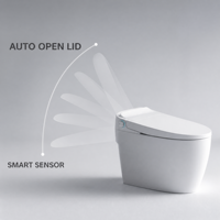 WC intelligent CE avec bidet intégré, chauffage de l'eau, pression réglable, sécheur à air chaud, siège chauffant et couvercle automatique