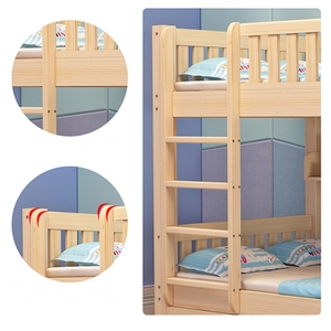 Set di Mobili <span class=keywords><strong>per</strong></span> Camera da Letto in Legno Massello Ecologico Moderno <span class=keywords><strong>per</strong></span> Bambini 0-3 Anni, Letto a Castello con Libreria e Armadio, Culle <span class=keywords><strong>per</strong></span> Neonati - Product Image 4