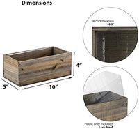 Longue rivière LR-09169 naturel brun bois rectangle jardinière 10x5x4 pouces écologique Durable rustique ferme Style léger