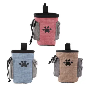 Taşınabilir pet aksesuarları köpek bakımı eğitim çantası yan çanta ile dışkı torbası dağıtıcısı bel çantası