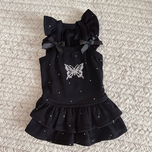 Vestidos de Princesa para Perros y Gatos, de Algodón Puro, con Lentejuelas de Mariposa, Mangas con Volantes, para Primavera y Otoño, Directo de Fábrica - Product Image 5
