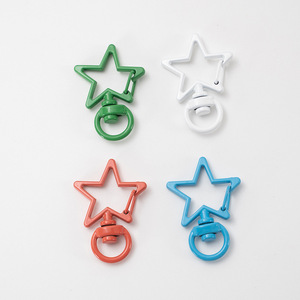 Porte-clés en alliage de zinc en forme d'étoile, couleur bonbon, pour la fabrication de bracelets, accessoires de bijouterie - Product Image 2