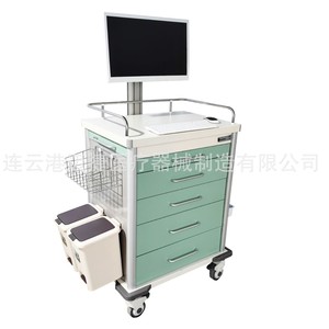 Carrito Médico Móvil con 4 Cajones de Plástico y Soporte para Monitor, para Uso en Hospitales, Tratamiento de Enfermería y Emergencias - Product Image 2