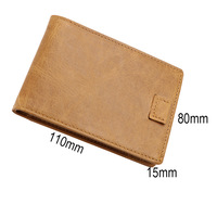 Pemegang kartu blok Rfid logo kustom remaja hemat sublimasi pengatur dompet uang kulit sapi pria ramping