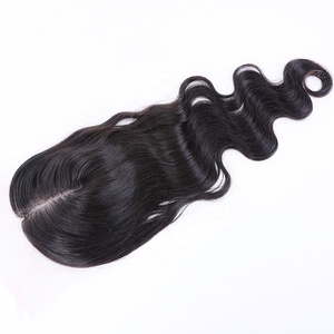 Toupet en Cheveux Naturels Vierge Remy Européens avec Dentelle HD et Base en Soie Nouée à la Main pour Femme - Product Image 2