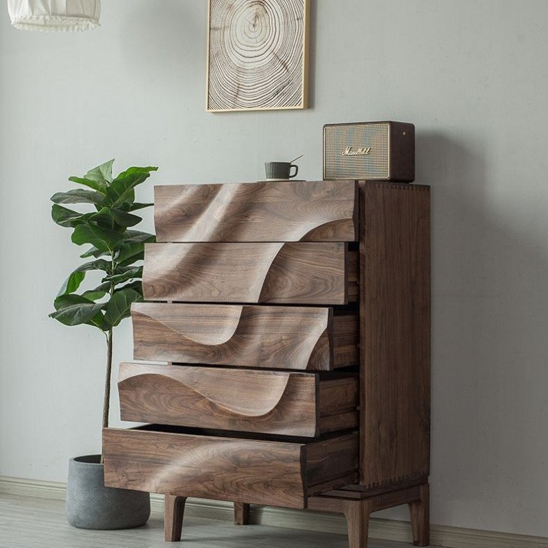 ไม้สนนิวซีแลนด์: สีวอลนัทสำหรับตู้ลิ้นชัก 5 ชั้น