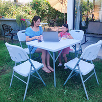 Ensemble table et chaises pliantes modernes Moon Plastic, légères et portables, pour l'extérieur, style simple et tendance, pour le camping ou le bureau