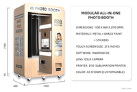 Cabina de Fotos Retro Disco con Impresora, Pantalla Táctil Interactiva, Máquina Expendedora de Selfies para Eventos en Centros Comerciales