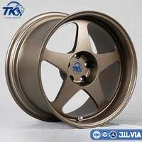 Rines de Aleación Forjados Clásicos de 5 Radios Estilo JDM NAG (Nuevo Gris Ara) de 15 y 17 Pulgadas 5x114.3 Monobloque Ligeros para Honda Civic