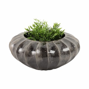 Ciotola decorativa in ceramica smaltata, rotonda, nera, per tavolino da caffè o decorazione da cucina. - Product Image 2