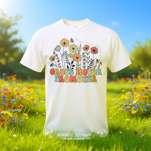 T-shirt promotionnel rétro à motif floral pour la physiothérapie pédiatrique - Product Image 3