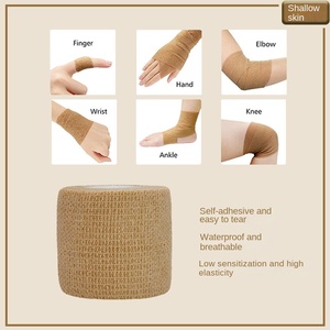 Fasciatura sportiva autoadesiva personalizzata da 10cm Non tessuta facile da strappare la luce di protezione impermeabile fluorescente elastico - Product Image 6