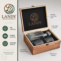 Caja de Whisky de Pino Vintage Premium con Logotipo Personalizado, Cofre de Almacenamiento de Licores de Madera Rústica Hecha a Mano para Estuche Ejecutivo