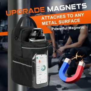 Sac de sport magnétique pour hommes et femmes, porte-bouteille magnétique avec poche transparente pour téléphone tactile, sacs de sport portables à bandoulière - Product Image 5