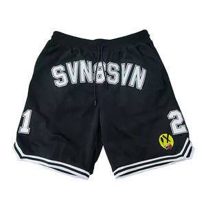 Logo personnalisé brodé formation rétro basket-ball Shorts hommes double couche maille basket-ball porter Streetwear Shorts jeunesse - Product Image 4