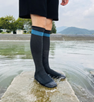 Chaussettes de sport unisexes respirantes, imperméables, à séchage rapide, rayées, invisibles, avec bordure inférieure, en nylon tricoté pour l'hiver, le ski, la randonnée et le trekking