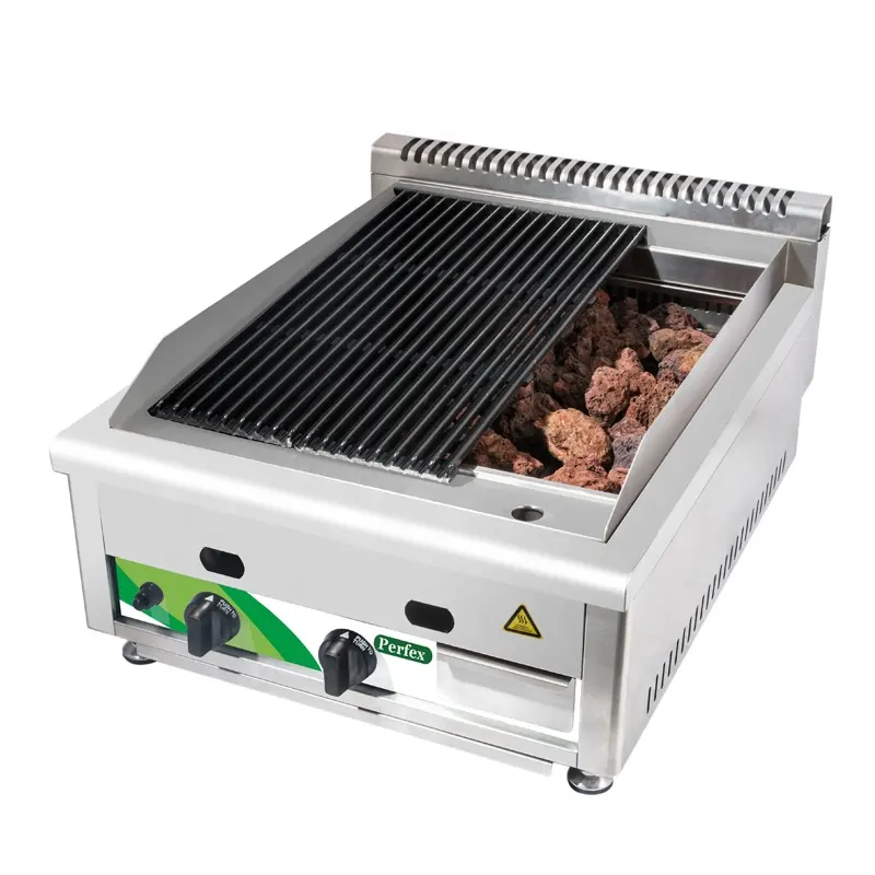 Comercial churrasqueira churrasqueira para gás lava rock burner cozinhar grill kebab grill máquina