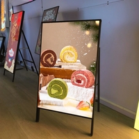 Boîte à lumière LED ultra-mince 60x90cm avec cadre en aluminium, affichage mural pour affiches publicitaires, idéal pour les magasins de films, les restaurants et les vitrines.