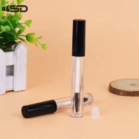 Tubes en plastique transparents de 3 ml et 4 ml à faible MOQ pour cosmétiques et soins de la peau, tubes vides pour sérum pour cils, boîte en plastique avec brosse à cils
