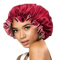 Wholesale free logo free sample luxury hair head satin bonnets with logo  custom long bonnet for braids with snap From m.