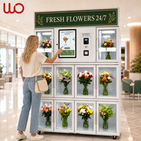 Distributeur automatique de fleurs fraîches réfrigéré à 10 portes avec écran tactile de 18,5 pouces et options de paiement multiples