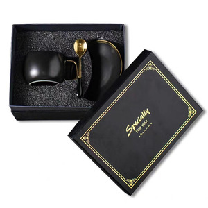 New Simple Ceramic Cup and Saucer Light Luxury High Appearance Level Exquisite Black Gold Coffee <b>Set</b> - Product Image 6