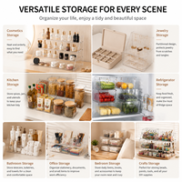 Ensemble de 3 supports de présentation en bois de pin naturel en forme de U à plusieurs niveaux pour comptoir, collection de parfums et cosmétiques, présentoir en bois