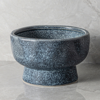 Bols en céramique de pierre coréenne, maçonnerie mouchetée, forme unique, design japonais bleu, vaisselle en porcelaine, bol irrégulier pour soupe et salade