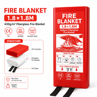 Manta Ignífuga Profesional de 1.8*1.8m, 430gsm, Fibra de Vidrio, Caja de PVC, para Programas de Seguridad en Hoteles, Escuelas y Oficinas, Distribuidor