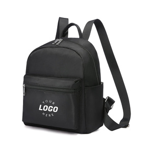 Mochila Mini Minimalista Negra Personalizada de Poliéster, Mochila Pequeña de Tela de Nailon Resistente a Desgarros, Bolso de Mano al por Mayor - Product Image 1