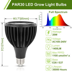Ampoule de culture horticole à spectre complet en aluminium noir et blanc 10W 20W 30W 35W pour jardin - Product Image 2