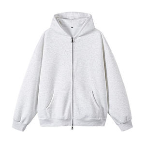 Fabricantes de Sudaderas con Capucha OEM, Sudaderas con Doble Cremallera para Hombre, Sudadera con Forro Polar, Impresión de Logotipo Personalizado, Sudadera Masculina con Relieve - Product Image 2