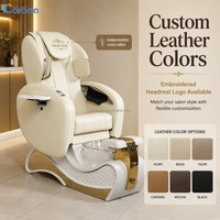 Chaise de pédicure électrique réglable professionnelle pour salon de manucure avec bol à pédicure en verre