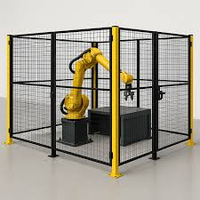 Barrière de sécurité pour robot industriel modulaire Hsj conforme à la norme EN ISO 14120, avec panneau PC transparent et verrou de sécurité
