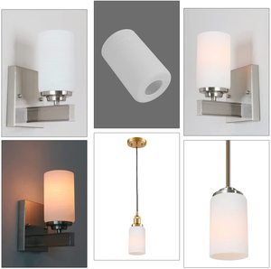 White Frosted <strong>Glass</strong> Lampshade Modern Cylinder <strong>Glass</strong> <strong>Lighting</strong> <strong>Shade</strong> Covers for Lamp Cover - Product Image 2