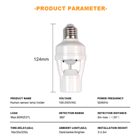 Adaptateur Intelligent pour Douille d'Ampoule E27 AC110V-220V à Code DIP avec Capteur de Mouvement Infrarouge PIR pour Corps Humain, Supports et Bases de Lampe