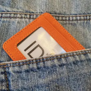 Wholesales Custom Pu Real Genius Leather Name Badge Logo Holder Lanyard Id Card