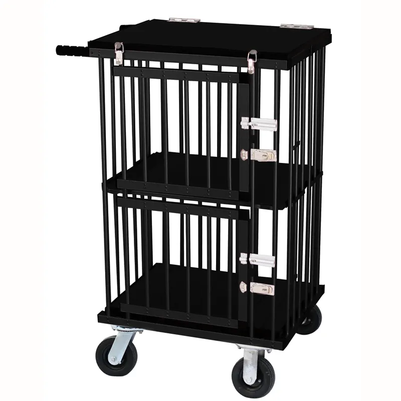 Factory New Foldable Cat Cage Carrier Wholesale Pet Dog Trolley Portable Outdoor Wheeling Pet Travel Suitcase Cat Dog Carrier