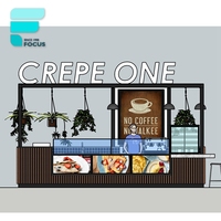 Kiosque à café intérieur moderne, kiosque conteneurisé en bois, kiosque alimentaire mobile pour centre commercial