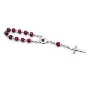 Pulsera de <span class=keywords><strong>Rosario</strong></span> con Cuentas de Madera Aromática, Cruz de Rosa, <span class=keywords><strong>Rosario</strong></span> Religioso de Madera, Pulsera Pequeña de Madera con Imágenes de Anime - Product Image 6