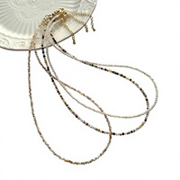 Collier de perles de coquillage d'eau douce naturelles de 2 mm au design original pour femme, style japonais et coréen, motif géométrique, usage quotidien